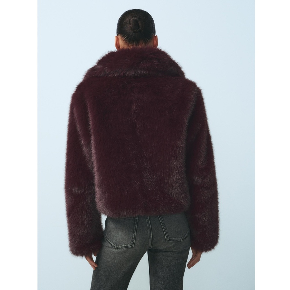 Zara FAUX FUR SHORT COAT - Picture 9 of 12